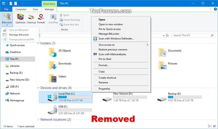 Add or Remove Change BitLocker Password Context Menu in Windows 10-change_bitlocker_password_removed.jpg