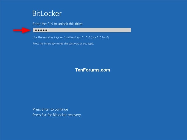 how to unlock bitlocker without password windows 10