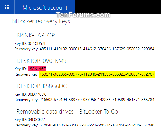 unlock bitlocker with recovery key