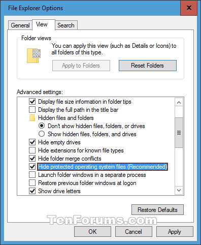 Copy Startup Key of OS Drive Encrypted by BitLocker in Windows-file_explorer_options_hide_protected_os_files.png