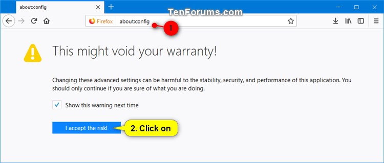 Add or Remove Recent Highlights in Library Menu in Firefox-about_config.jpg