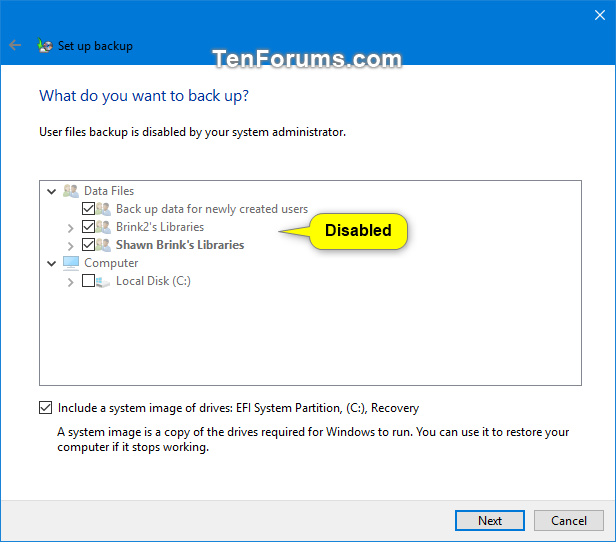 Enable or Disable User Files Backup in Windows Backup in Windows 10-windows_backup_files_disabled-2.png