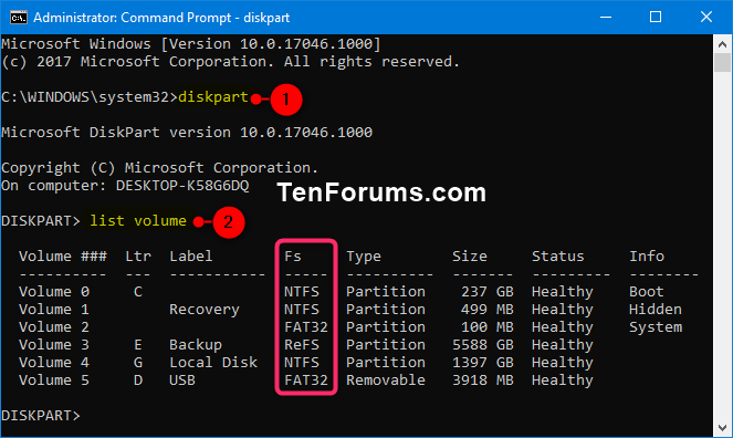 Determine File System of Drive in Windows 10-drive_file_system_diskpart_command.png