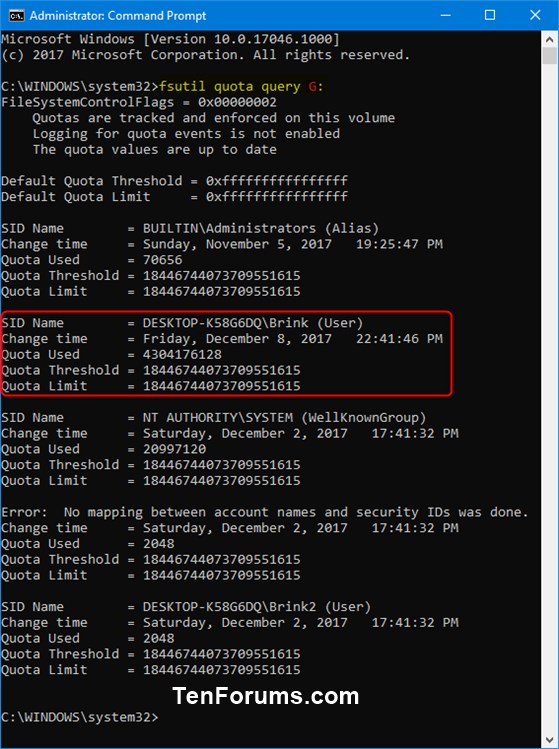 Set Disk Quota Limit and Warning Level for Specific Users in Windows-disk_quota_limit_command-1.jpg