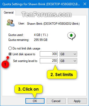 Set Disk Quota Limit and Warning Level for Specific Users in Windows-disk_quota_limit-5.png