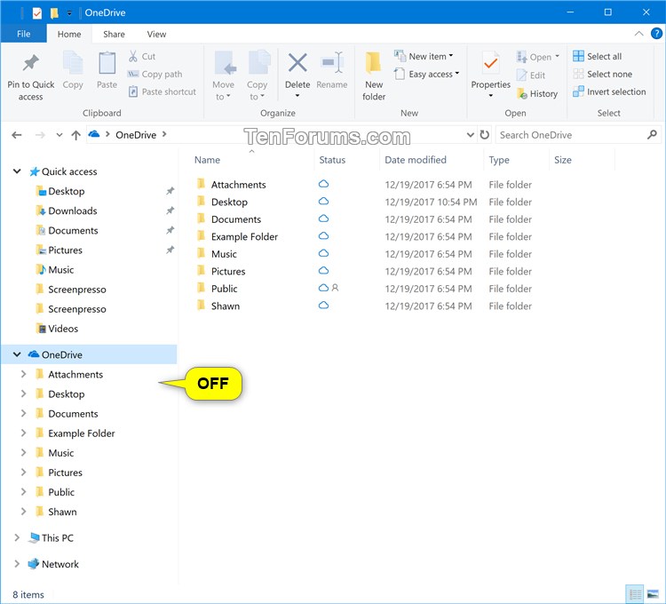 Turn On or Off OneDrive Cloud States for Navigation Pane in Windows 10-cloud_status_in_navigation_pane-off.jpg