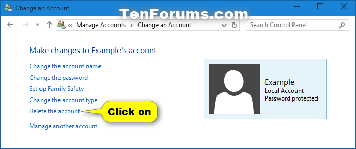 Delete User Account in Windows 10 | Tutorials