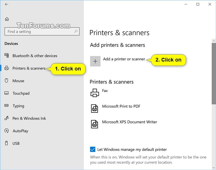 Shared Printer in Windows 10 Tutorials