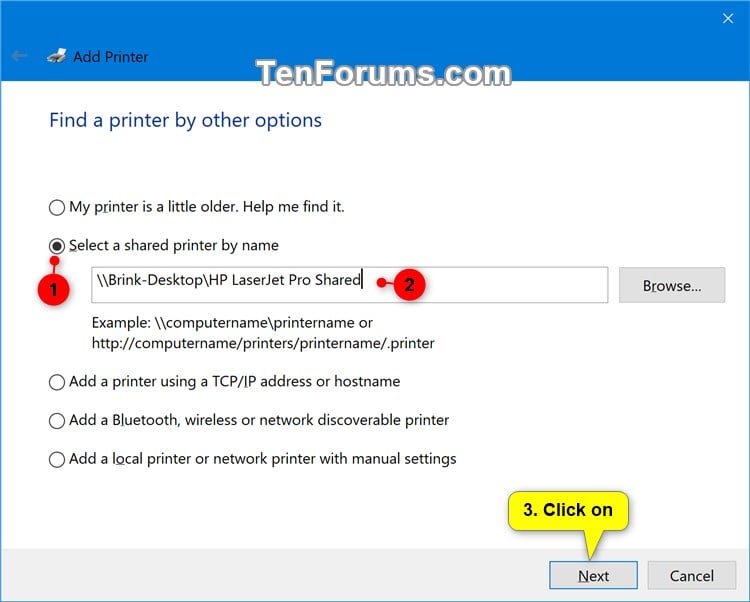kopi krone Dele Add Shared Printer in Windows 10 | Tutorials
