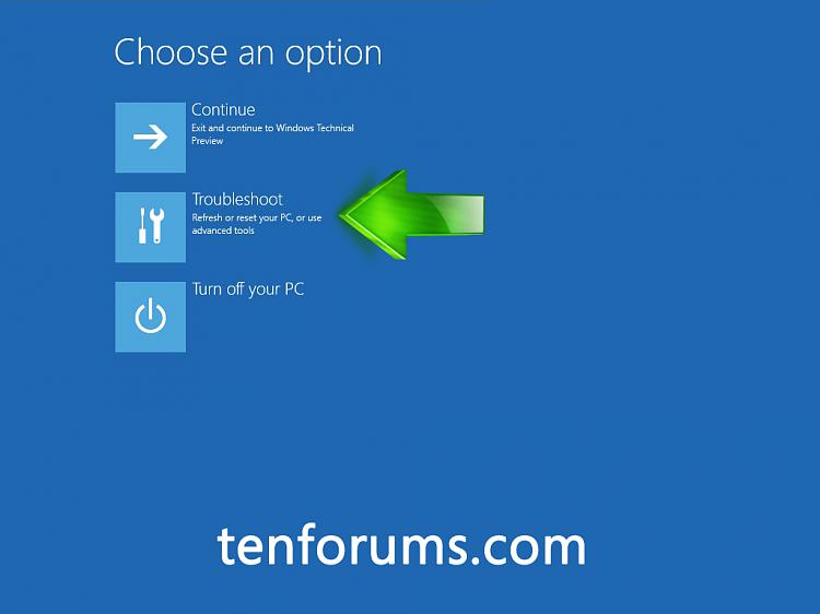 Troubleshoot Windows 10 failure to boot using Recovery Environment-choose-option.jpg