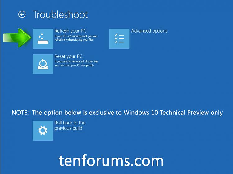 Troubleshoot Windows 10 failure to boot using Recovery Environment-cick-refresh-your-pc.jpg
