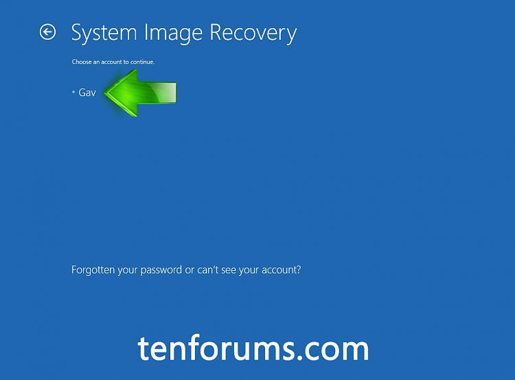 Troubleshoot Windows 10 failure to boot using Recovery Environment-choose-account-continue.jpg