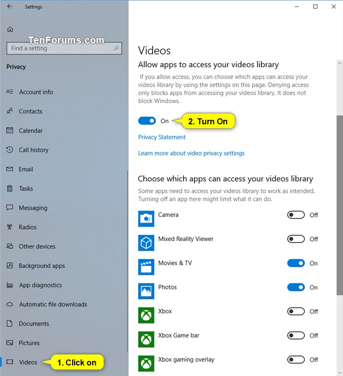 Allow or Deny OS and Apps Access to Videos Library in Windows 10-videos_library_access_for_apps-1.jpg