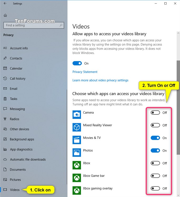 Allow or Deny OS and Apps Access to Videos Library in Windows 10-videos_library_access_for_specific_apps.jpg