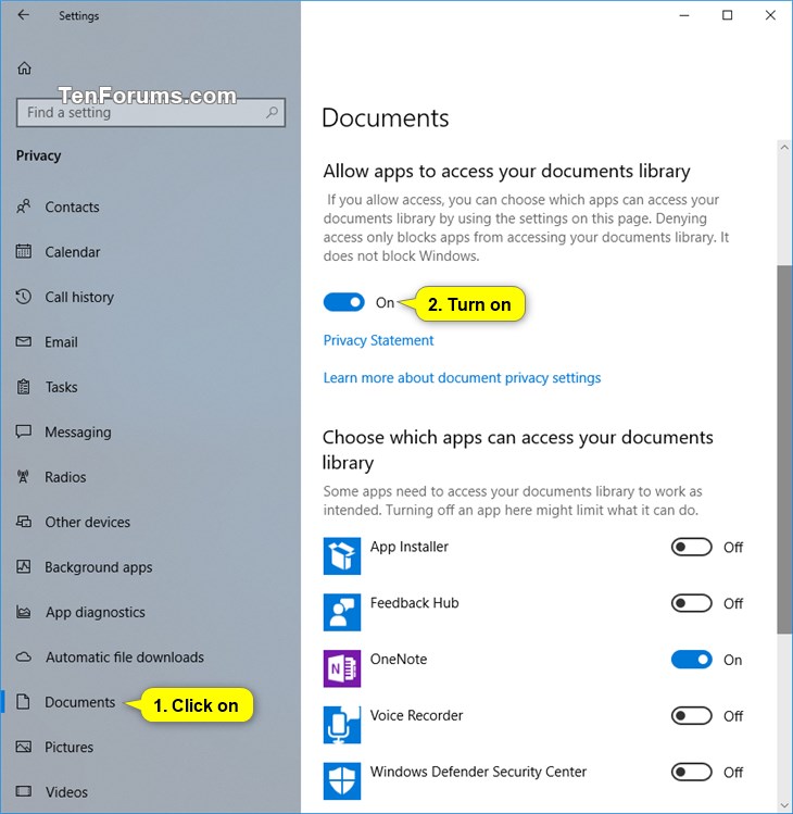 Allow or Deny OS and Apps Access to Documents Library in Windows 10-documents_library_access_for_apps-1.jpg