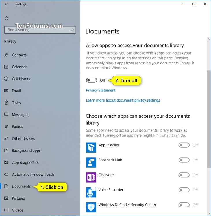 Allow or Deny OS and Apps Access to Documents Library in Windows 10-documents_library_access_for_apps-2.jpg