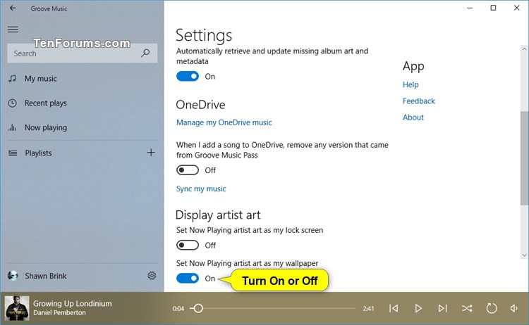 Set Now Playing Artist Art in Groove Music as Wallpaper in Windows 10-groove_music_display_artist_art-2.jpg