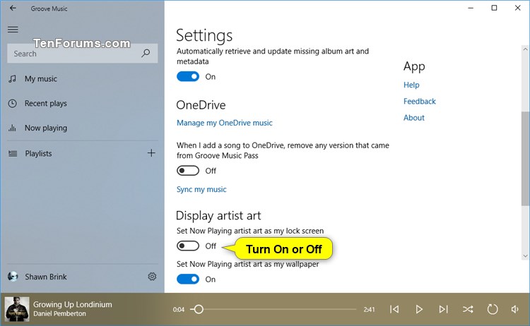 Set Now Playing Artist Art in Groove Music as Lock Screen - Windows 10-groove_music_display_artist_art-3.jpg