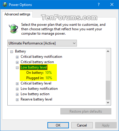 Change Battery Notification, Level, and Action Settings in Windows-low_battery_level.png