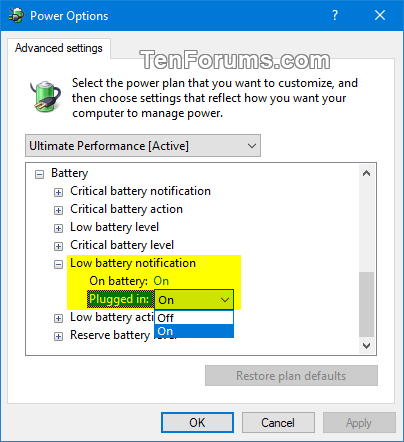 Change Battery Notification, Level, and Action Settings in Windows-low_battery_notification.png