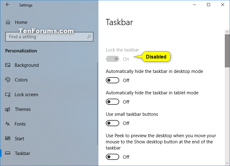how to unlock task bar