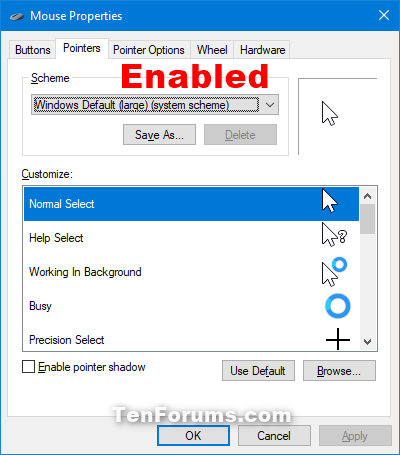 Enable or Disable Pen Cursor in Windows 11 Tutorial