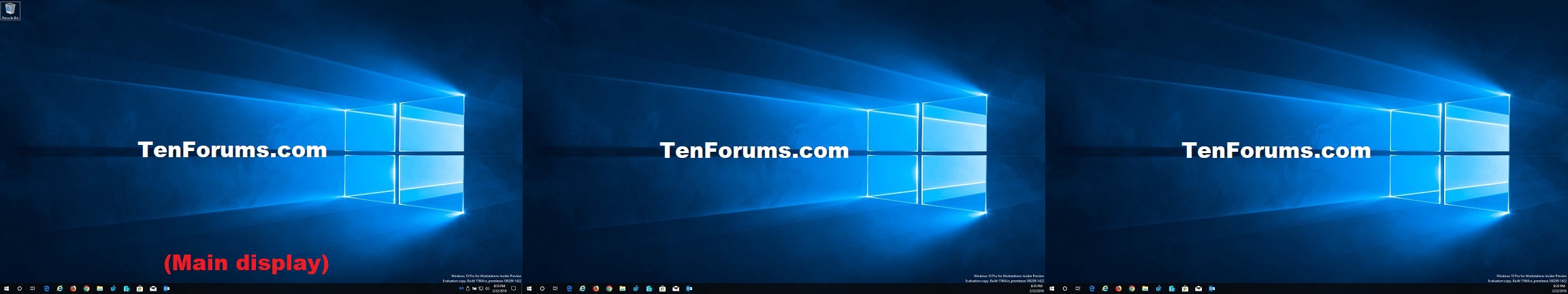 how to show hide taskbar on multiple displays in windows 10