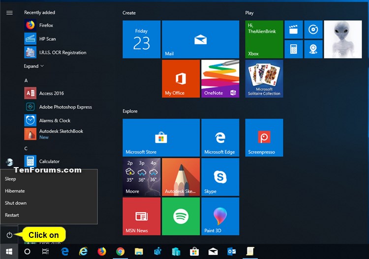 Add or Remove Sleep in Power menu in Windows 10-start_menu.jpg