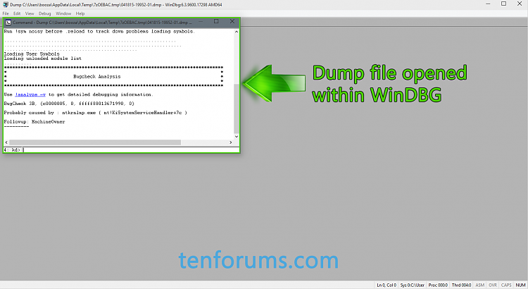 WinDBG - The Basics for Debugging Crash Dumps in Windows 10-opened-dump.png