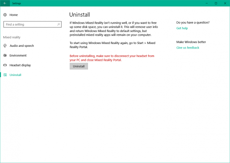 Add or Remove Mixed Reality page from Settings in Windows 10-09_mixed-reality-portal_post-sqlite-after-while_02.03.18.png