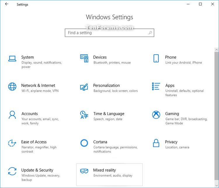 Add or Remove Mixed Reality page from Settings in Windows 10-mixed_reality_in_settings.jpg