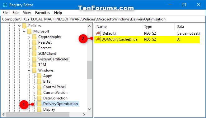Change Delivery Optimization Cache Drive for Updates in Windows 10-cache_drive_for_delivery_optimization_regedit-1.png