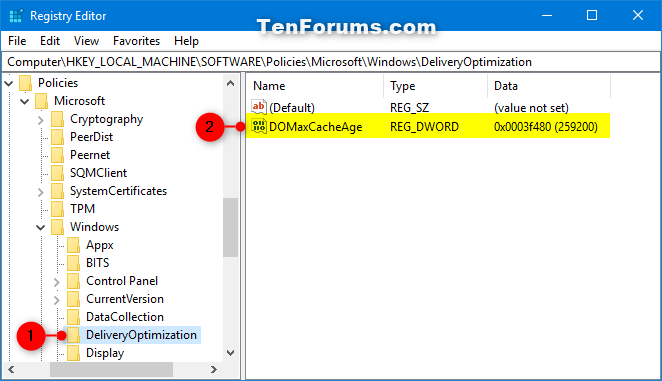 Change Delivery Optimization Max Cache Age for Updates in Windows 10-delivery_optimization_max_cache_age_regedit-1.png