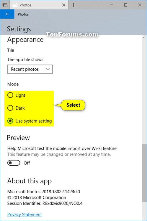 Change Theme Mode for Photos app in Windows 10-photos_mode-2.jpg