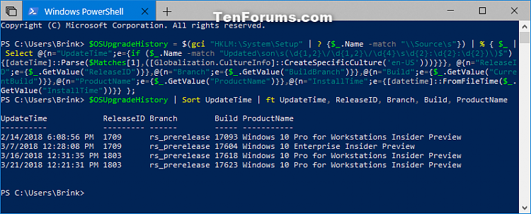 View Windows Upgrade History in Windows 10-windows_upgrade_history_powershell.png