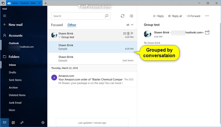 Turn On or Off Group by Conversation in Windows 10 Mail app-mail_grouped_by_conversation.jpg