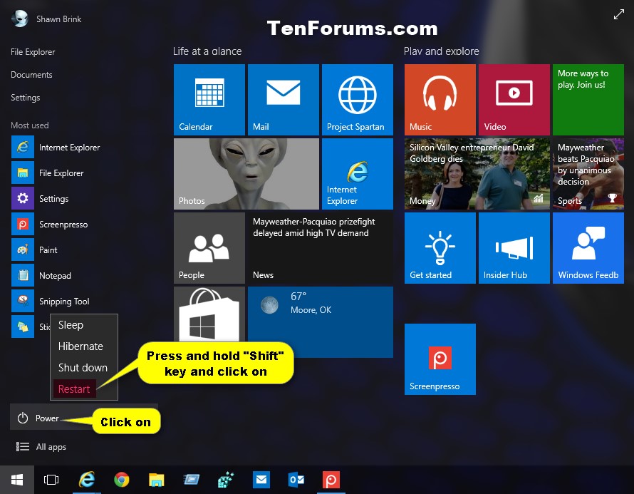 boot options windows 10 bios