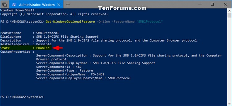 Enable or Disable SMB1 File Sharing Protocol in Windows-smb1_powershell-1.jpg