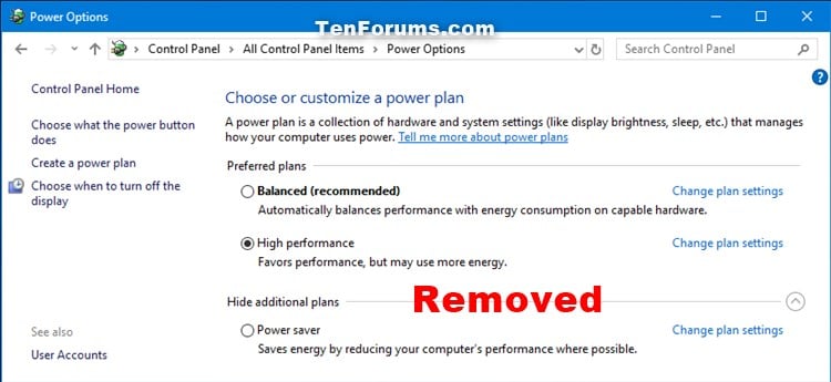 Add or Remove Ultimate Performance Power Plan in Windows ...
