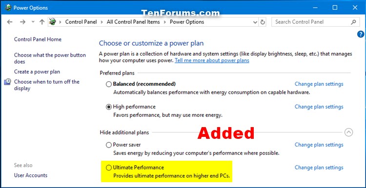 Add or Remove Ultimate Performance Power Plan in Windows 10-ultimate_performance_power_plan_added.jpg