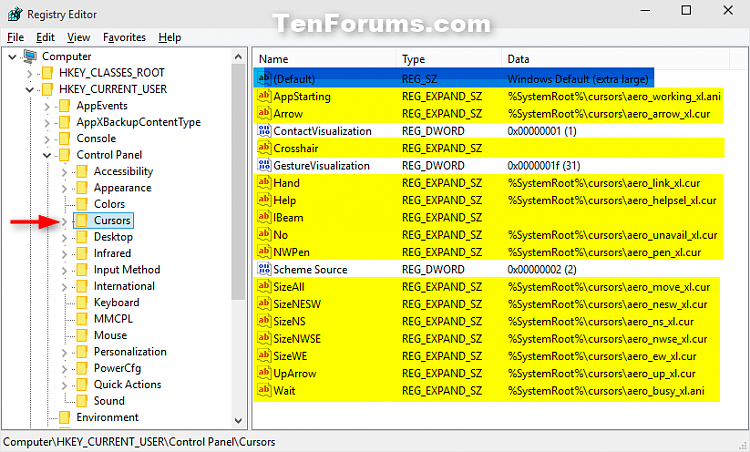 Change Mouse Pointers and Change Pointer Color and Size in Windows 10-change_pointers_registry-1.png