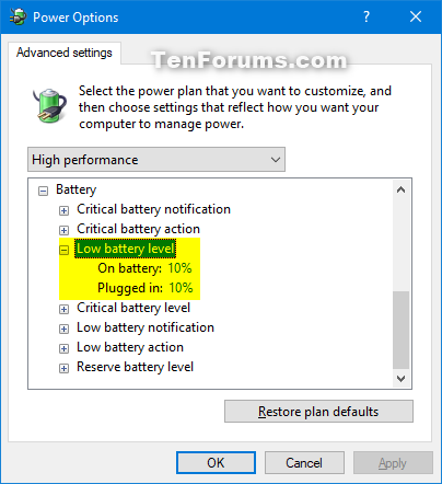 Add or Remove Low battery level from Power Options in Windows-low_battery_level.png