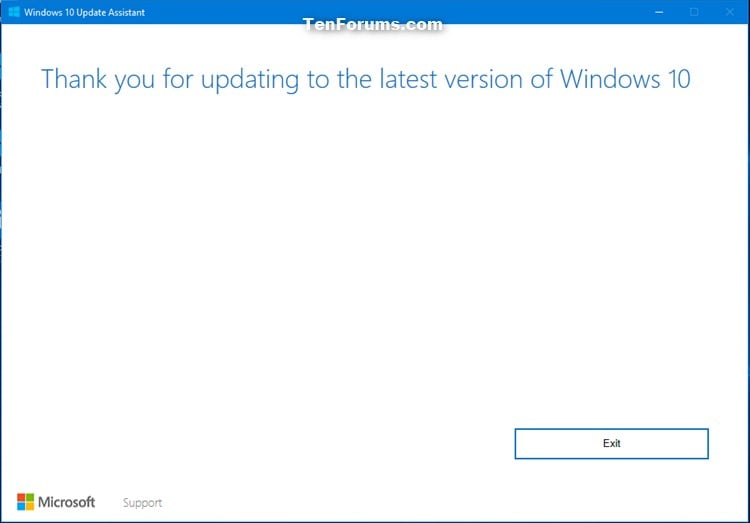 Update to Latest Version of Windows 10 using Update Assistant-thank_you.jpg