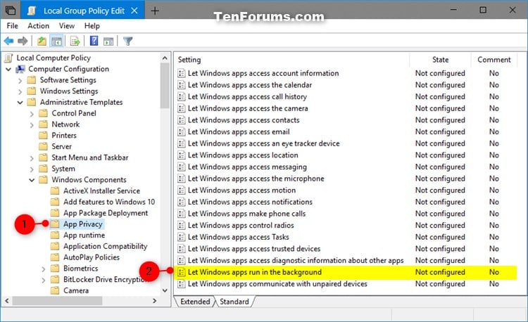 Turn On or Off Background Apps in Windows 10 | Tutorials