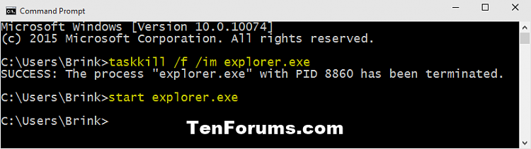 Restart explorer.exe Process in Windows 10-restart_explorer_in_command_prompt.png
