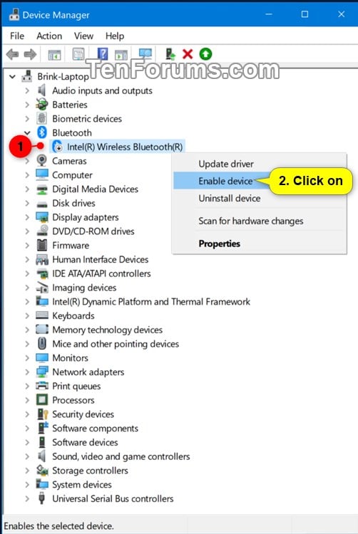 windows 10 button to turn bluetooth on is now missing