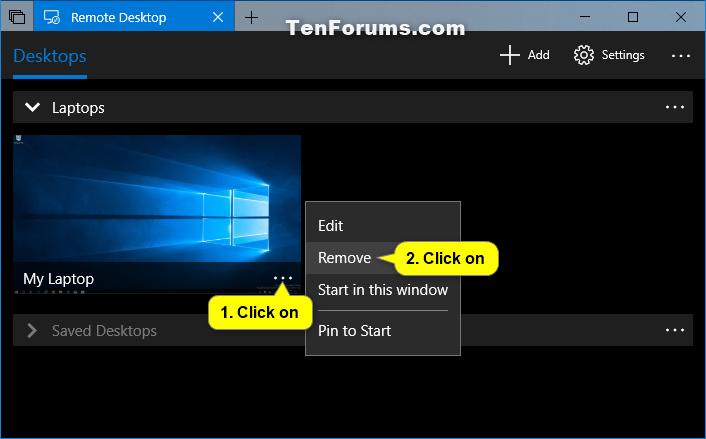 Remove Remote Desktop Connection In Remote Desktop App On Windows 10 remove-remote-desktop-connection-in-remote-desktop-app-on-windows-10
