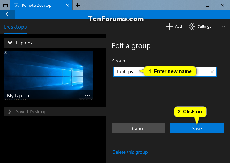 Manage Groups in Remote Desktop app on Windows 10 PC-remote_desktop_app_settings_edit_group-2.png
