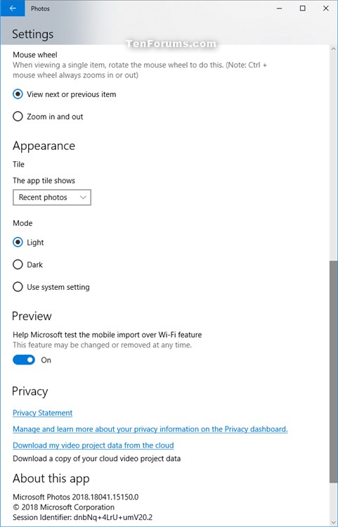 Backup and Restore Photos app Settings in Windows 10-photos_app_settings-2.jpg