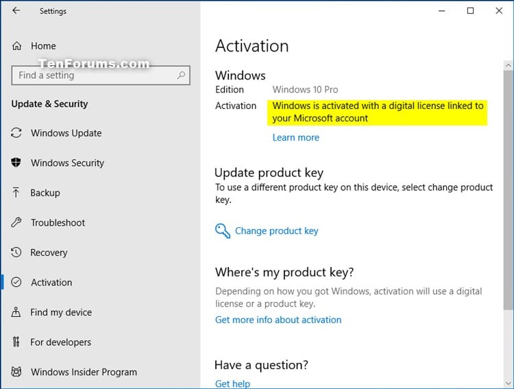 windows 10 pro digital license